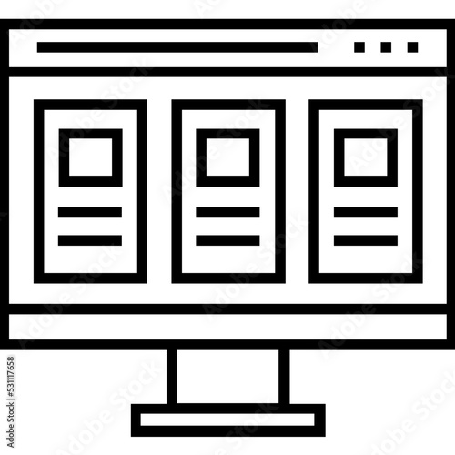 Equal Height Columns Line Vector Icon