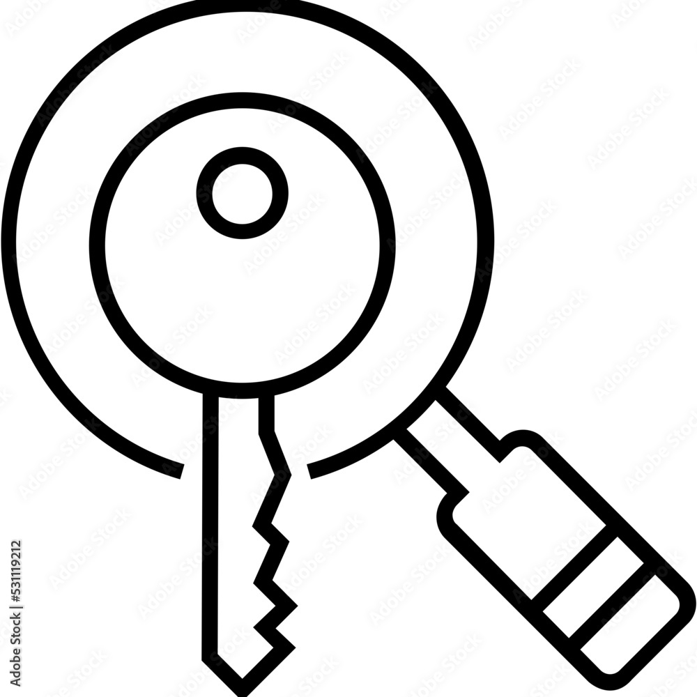 Keyword Research Line Vector Icon Keyword Research Line Vector Icon