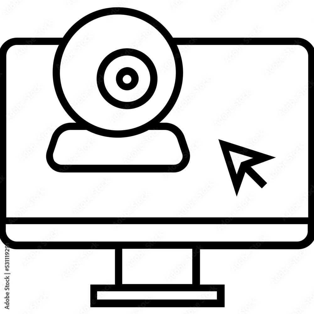 Webcam Access Line Vector Icon Webcam Access Line Vector Icon