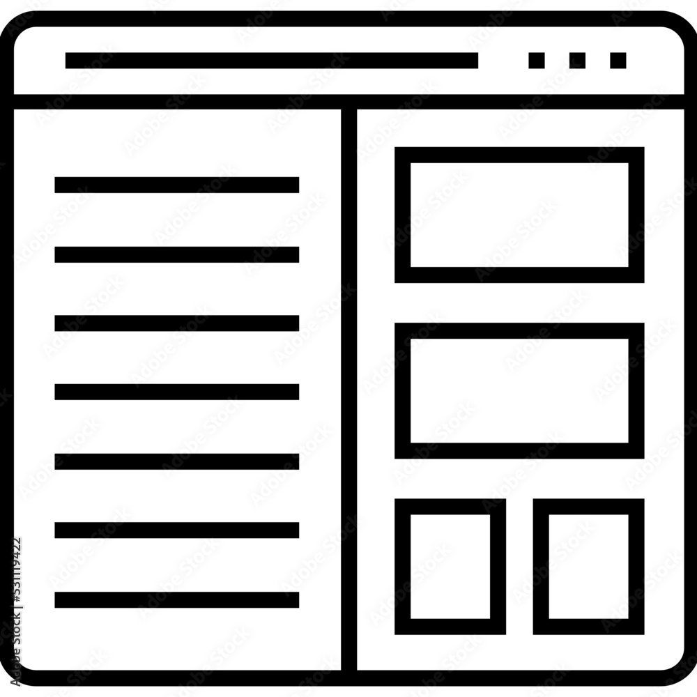 Split Screen Layout Line Vector Icon Split Screen Layout Line Vector Icon