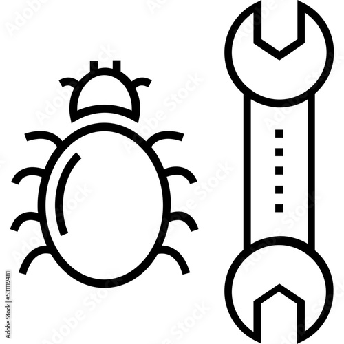 Fixing Bugs Line Vector Icon