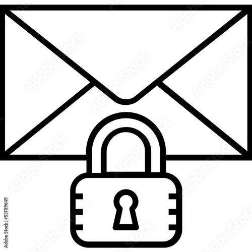 Email Security Line Vector Icon