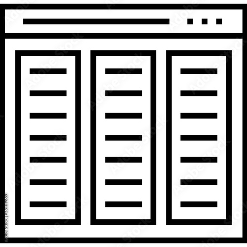 Three Columns Layout Line Vector Icon