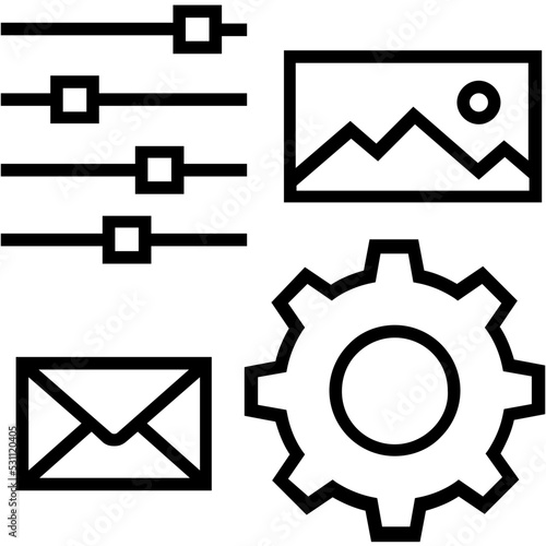 Big Data Management Line Vector Icon