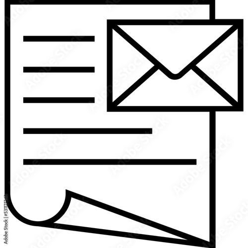Email List Line Vector Icon