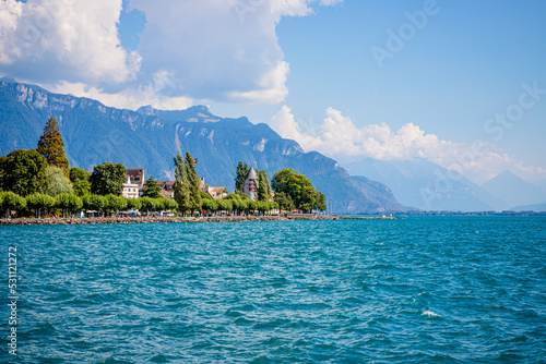 Fotografie, Obraz Le lac Léman à Vevey en Suisse