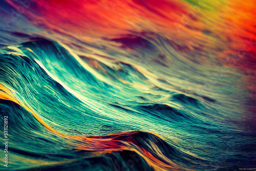 Abstract colourful oil waves as background and pattern 3