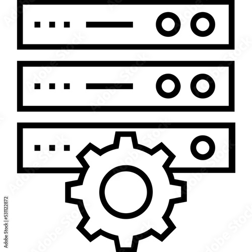 Dedicated Server Line Vector Icon