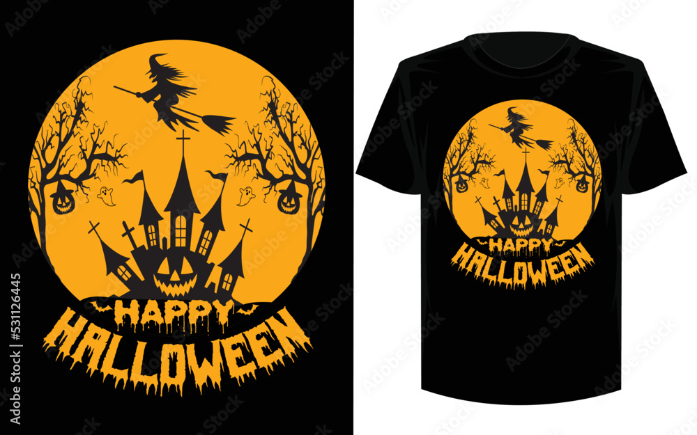 Happy Halloween T-shirt Design. Happy Halloween T-shirt Design.
