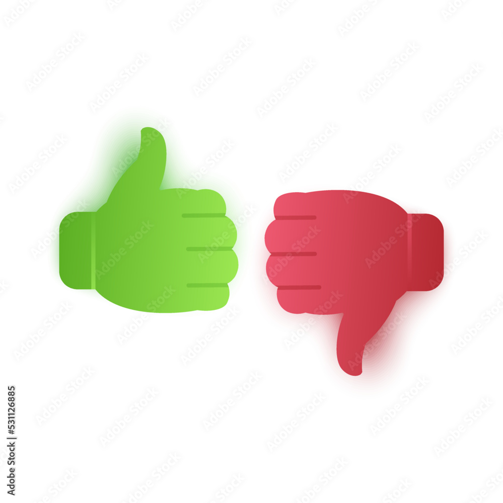 Thumbs buttons like dislike, Vector illustration Thumbs buttons like dislike, Vector illustration