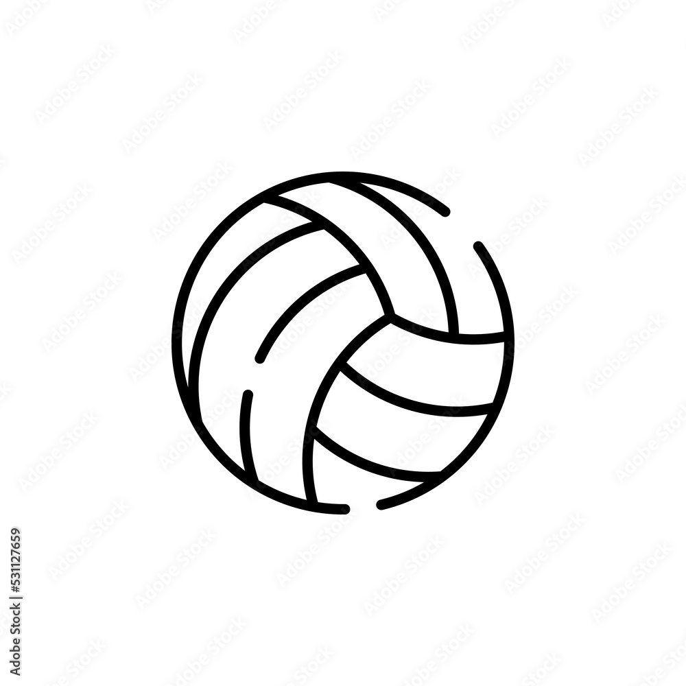 Volleyball Dotted Line Icon Vector Illustration Logo Template. Suitable For Many Purposes.