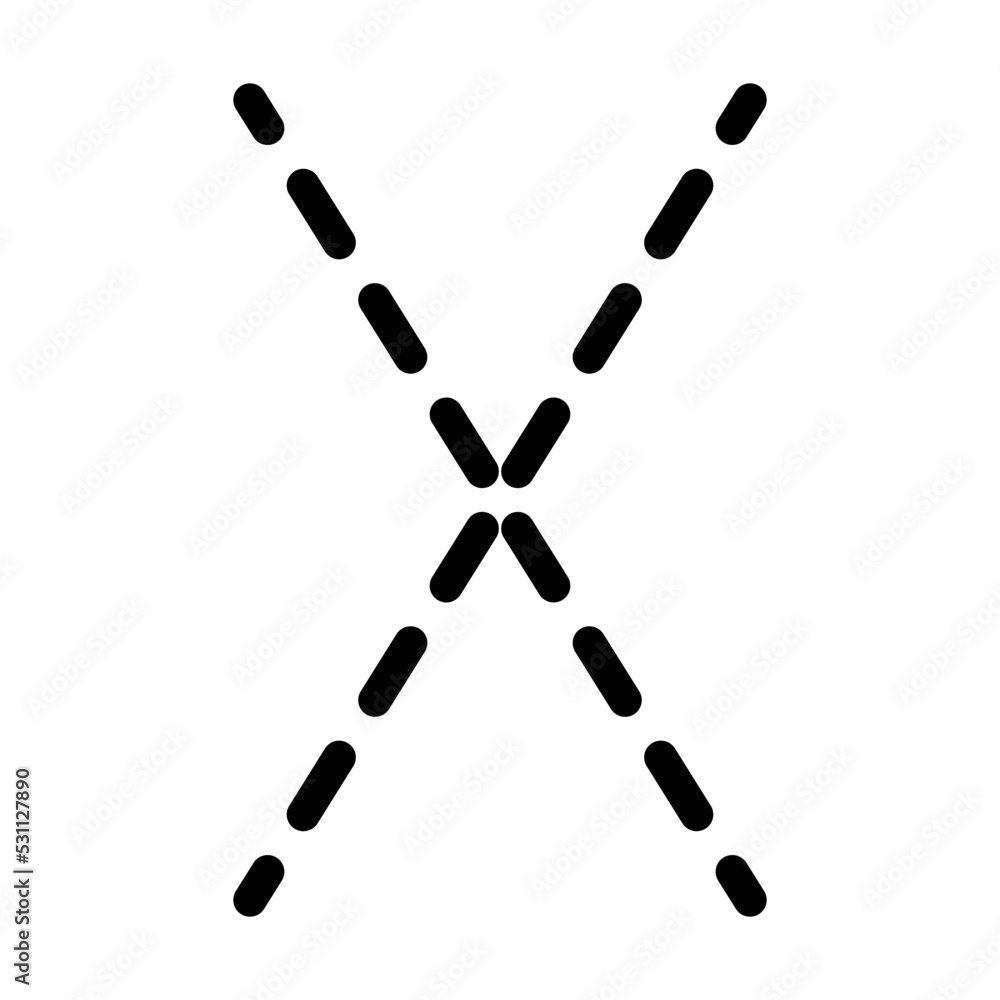 Tracing Alphabet letter X prewriting dotted line element for kindergarten, preschool and Montessori school kids worksheet for handwriting practice activity. Tracing Alphabet letter X prewriting dotted line element for kindergarten, preschool and Montessori school kids worksheet for handwriting practice activity.
