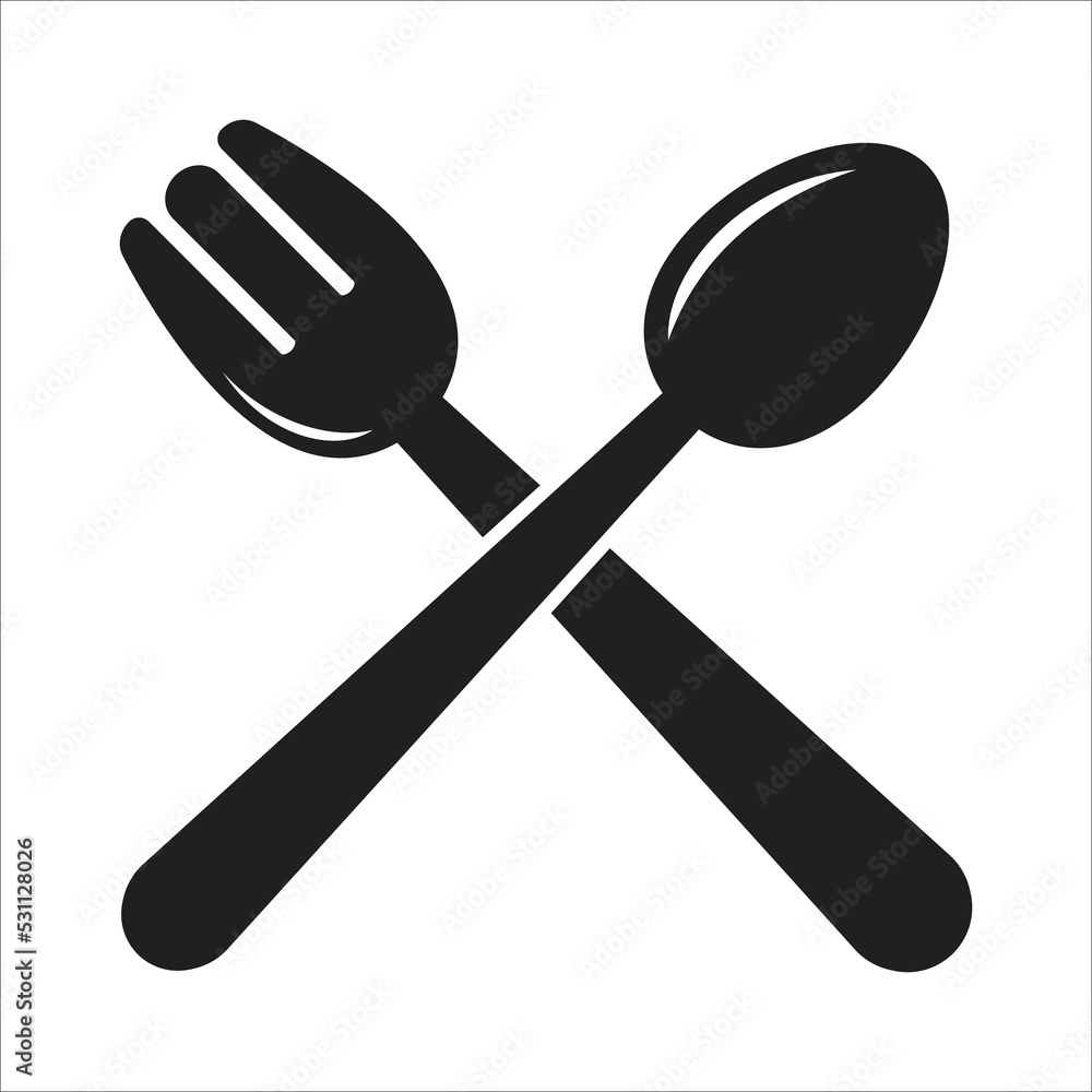 fork and spoon icon vector design template fork and spoon icon vector design template