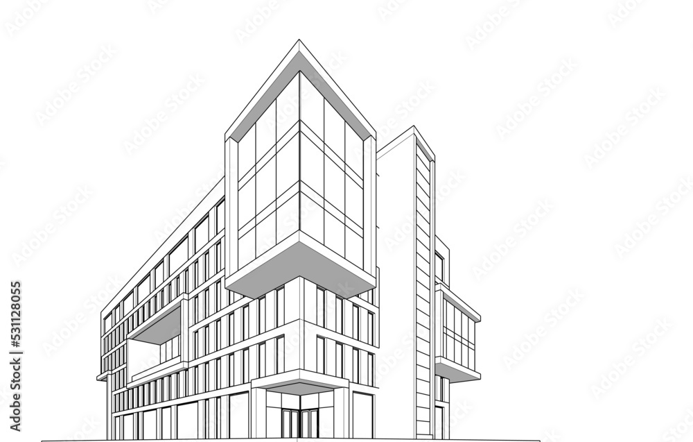 Architectural drawing vector illustration