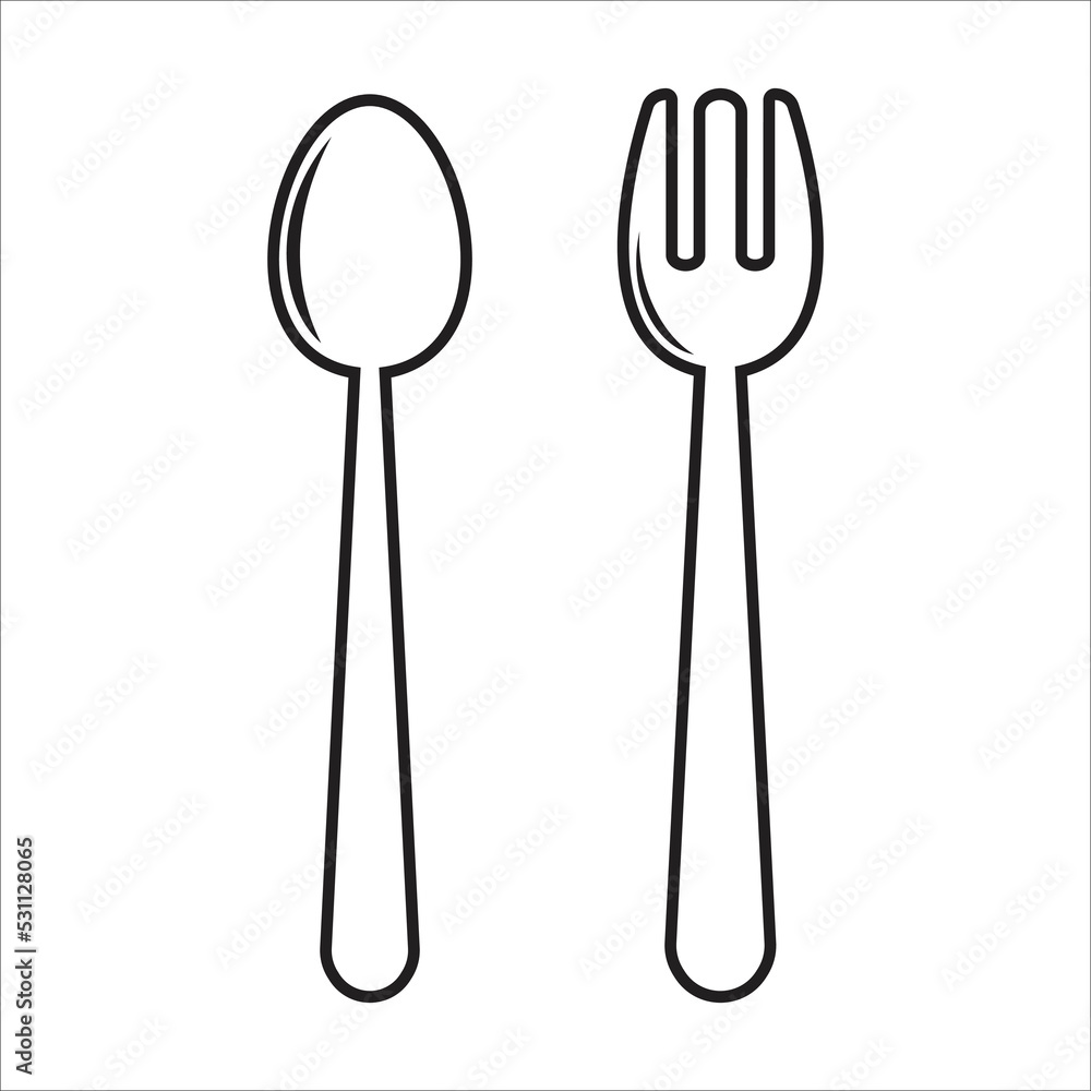fork and spoon icon vector design template fork and spoon icon vector design template