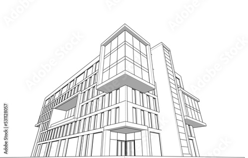 Architectural drawing vector illustration