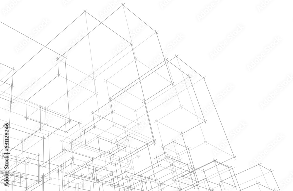 Architectural drawing vector illustration