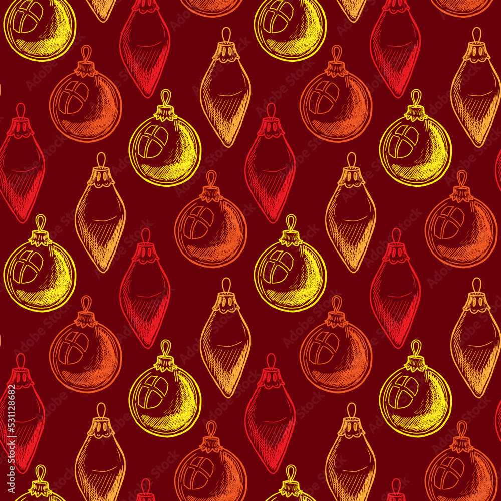 christmas tree toys vector seamless pattern christmas tree toys vector seamless pattern
