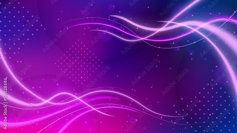 Obraz premium Light Trail Background, Elegant Violet Line Crossing. Widescreen Vector Illustration