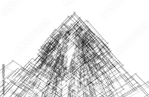 Architectural drawing vector illustration