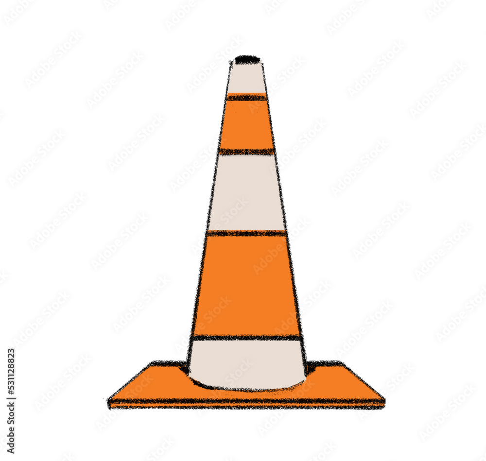 construction cone clipart. isolated illustration Stock Illustration