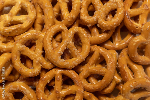 A group of delicious crispy pretzels