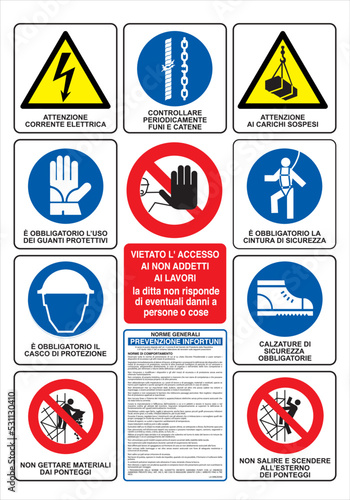 Edifici Impalcature, prevenzioni infortuni, Corrente elettrica, funi e catene, carichi sospesi, guanti protettivi, cintura di sicurezza, casco di protezione, sicurezza di obbligatorio, ponteggi, 