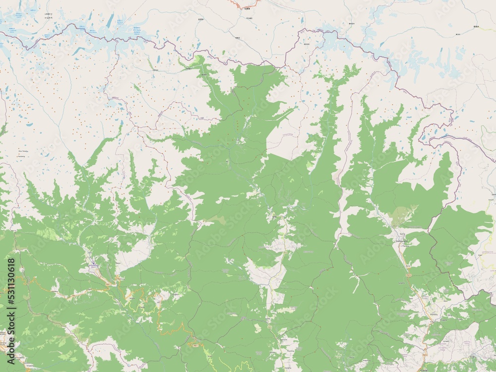 Fototapeta premium Lhuentse, Bhutan. OSM. No legend