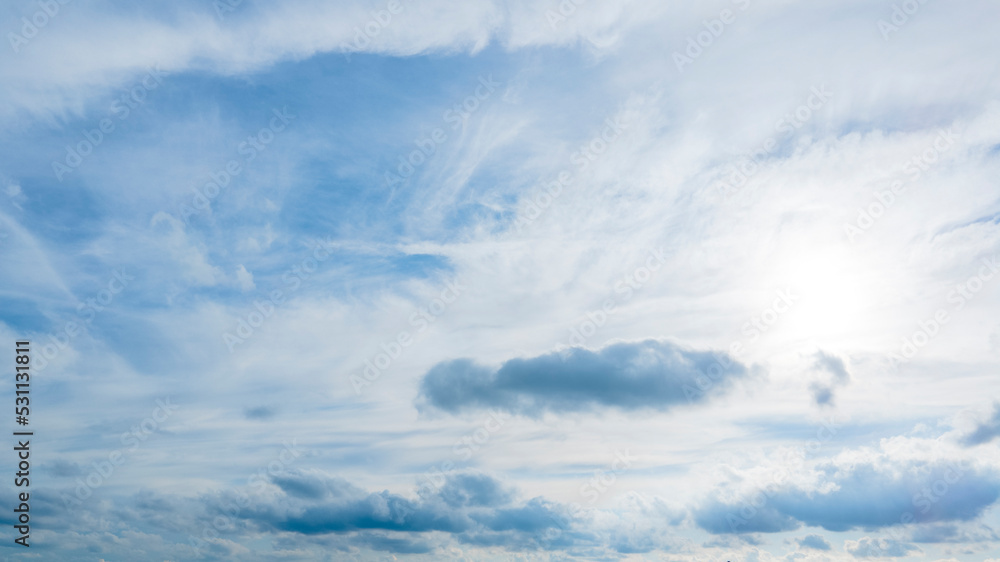 Blue sky and clouds at sunset. Background sky. Nature Blue sky and clouds at sunset. Background sky. Nature