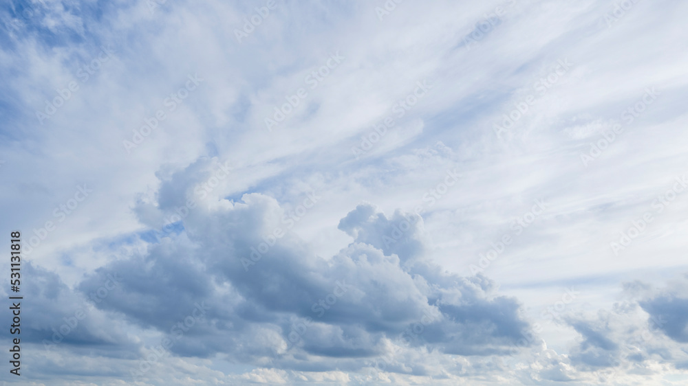 Blue sky and clouds at sunset. Background sky. Nature Blue sky and clouds at sunset. Background sky. Nature