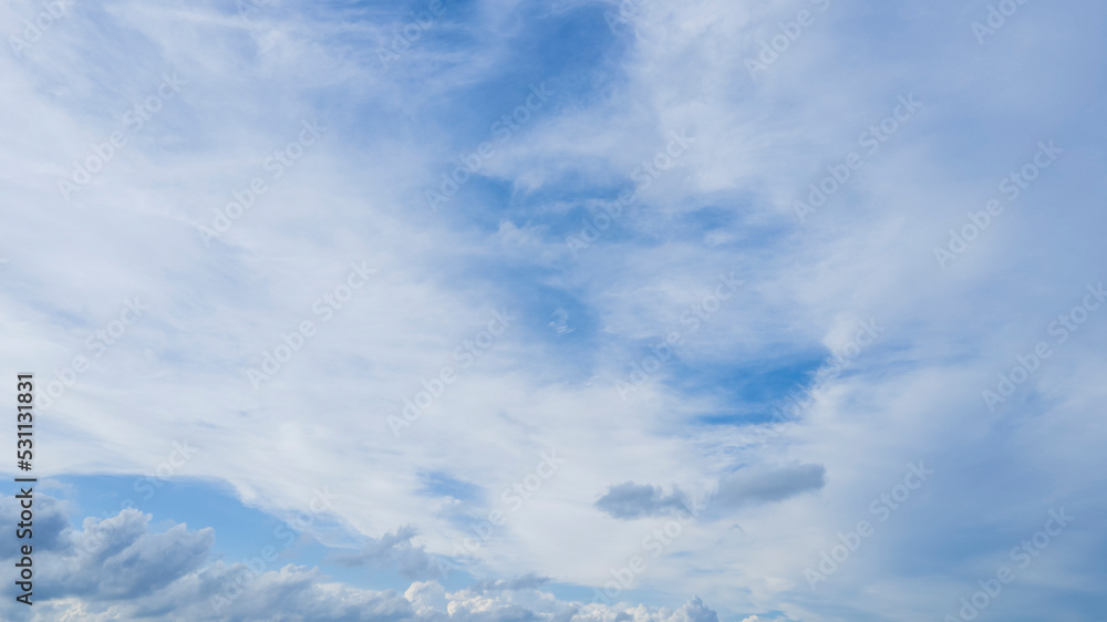 Natural daylight and white clouds floating on blue sky Natural daylight and white clouds floating on blue sky