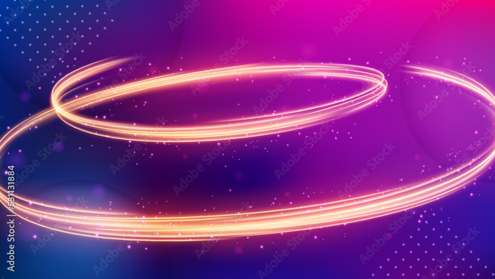 Obraz premium Light Trail Background, Elegant Violet Line Crossing. Widescreen Vector Illustration