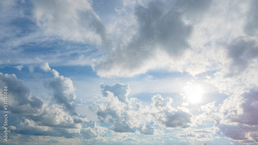 Natural daylight and white clouds floating on blue sky Natural daylight and white clouds floating on blue sky