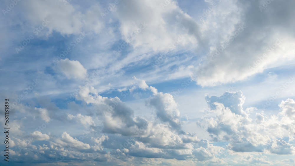 Natural daylight and white clouds floating on blue sky Natural daylight and white clouds floating on blue sky