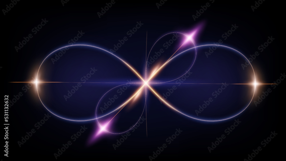 Infinity Neon light Background. Vector Illustration
