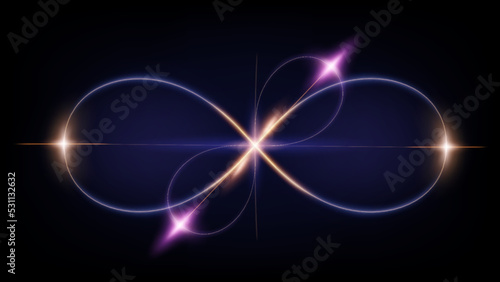 Infinity Neon light Background. Vector Illustration