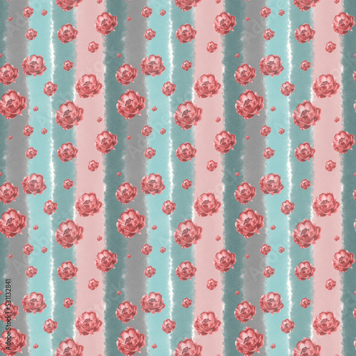 seamless pattern with red flowers anemones roses  , floral background, floral illustration for background , hand-drawn illustration
