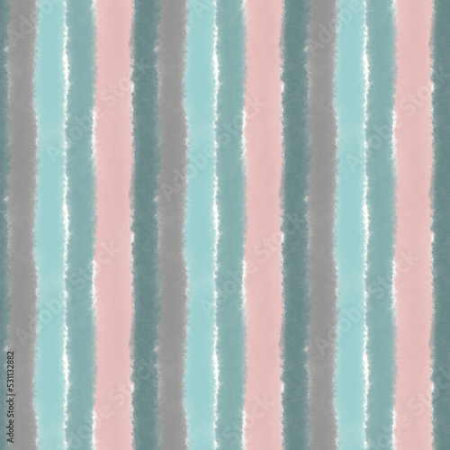seamless striped pattern trending colors, pink, gray and turquoise , pattern painted with watercolor paints, hand-drawn illustration