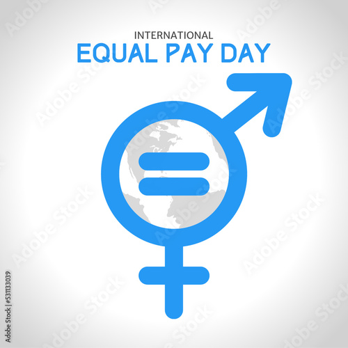 International equal pay day symbol. Suitable for Poster, Banners, campaign and greeting card. 