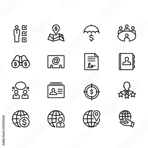social business vector icons