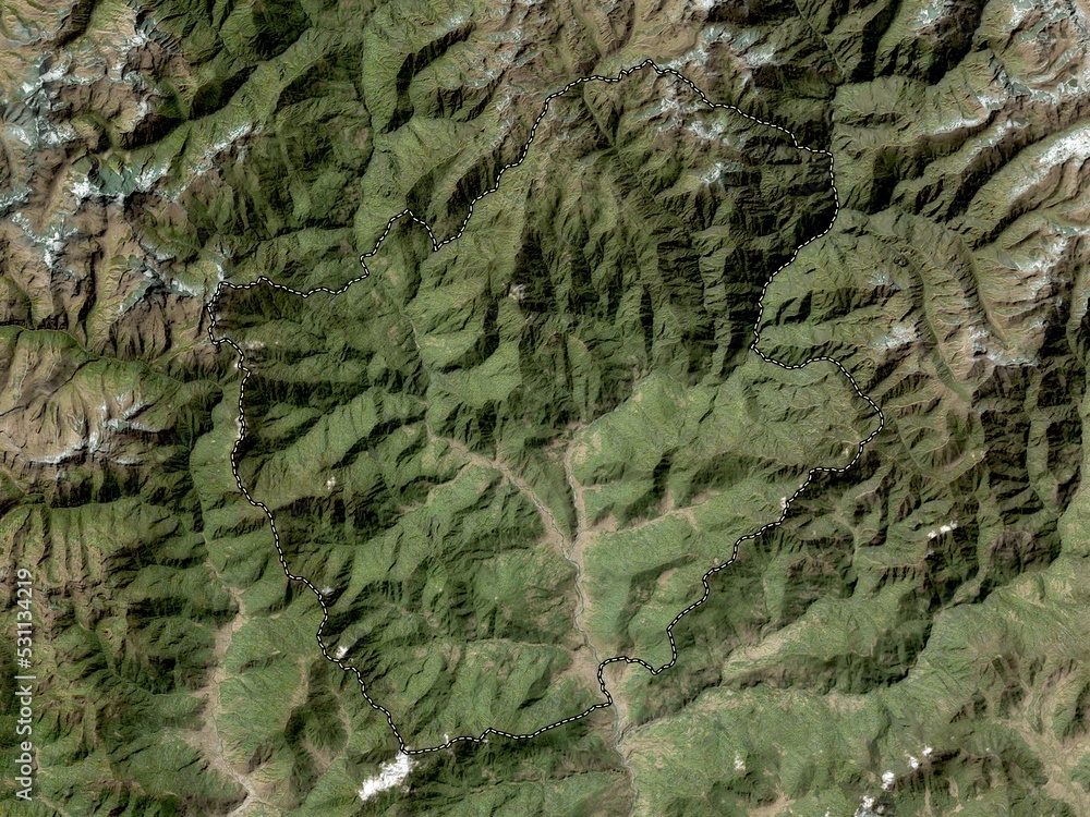 Punakha, Bhutan. High-res satellite. No legend Punakha, Bhutan. High-res satellite. No legend