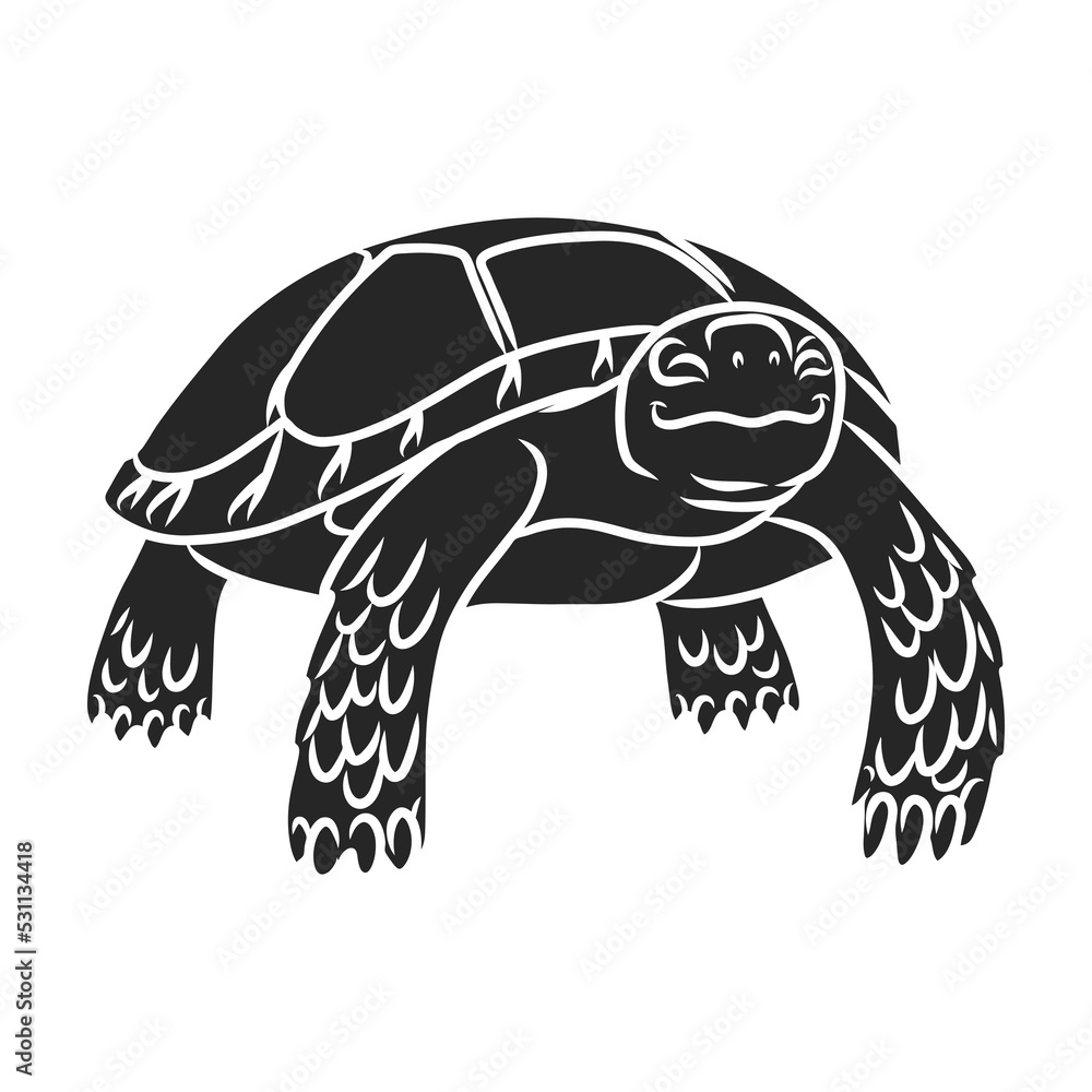 Fototapeta premium Turtle vector icon.Black vector icon isolated on white background turtle.
