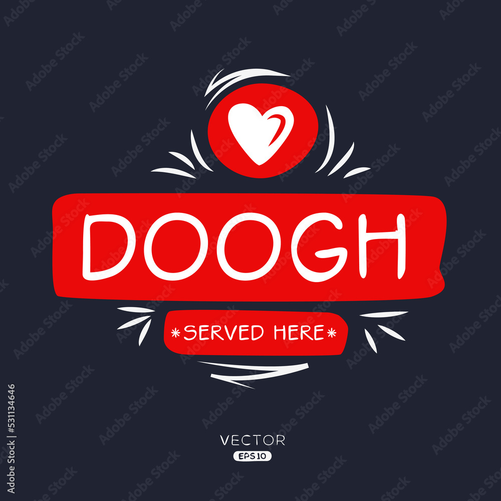 Creative (Doogh) drink, Doogh sticker, vector illustration.
