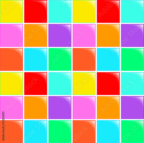 Multicolored Colorful Gradient Square Retro Style Mosaic Pattern Background Vector Illustration