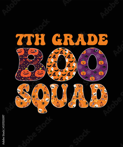 7th grade boo squad Halloween t-shirt design	