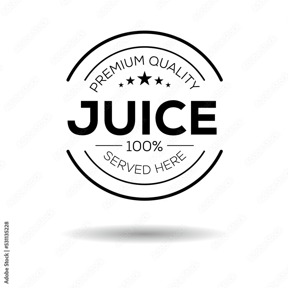 Creative (Juice) drink, Juice sticker, vector illustration.
