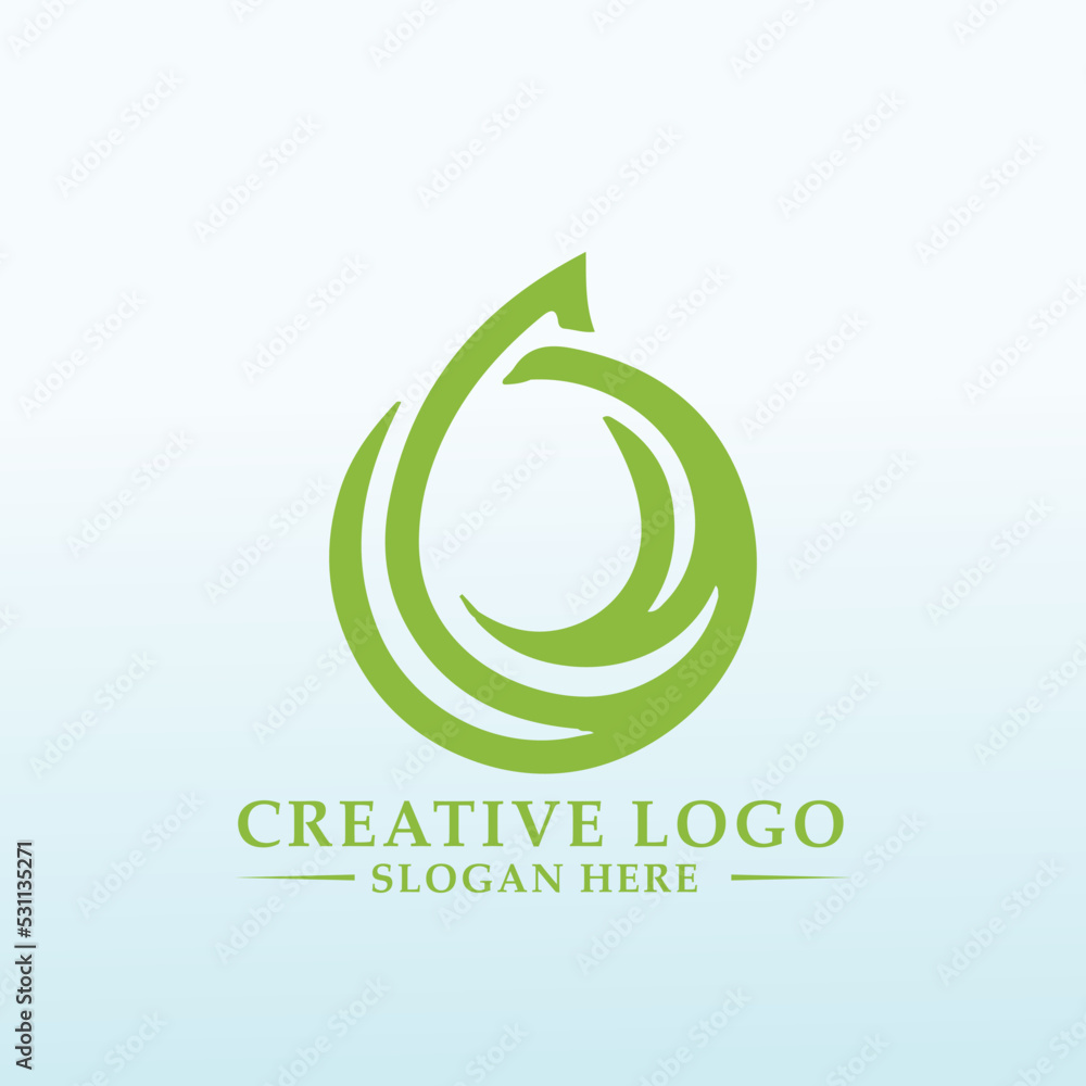 Green natural logo design idea Green natural logo design idea