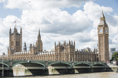 London  UK. Big Ben   Houses of Parliament  during funeral ceremony of Queen Elizabeth II