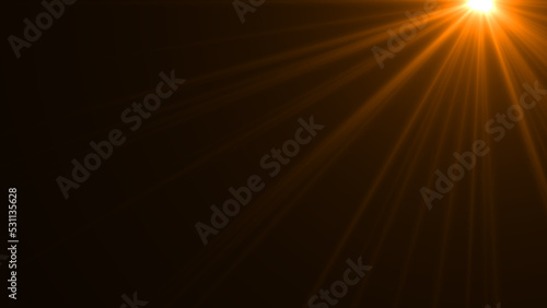 Sun rays light isolated on the black background for overlay design ( screen blending mode layer)