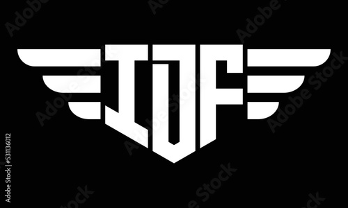 IDF three-letter geometric initial letter logo design template.